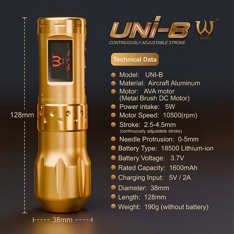 AVA UNI-B Wireless Tattoo Pen Machine Grey - BVShop