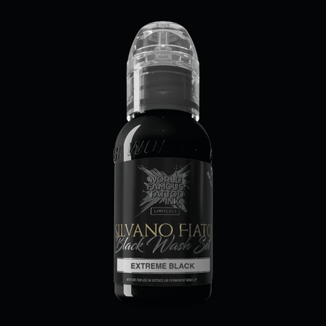 Tinta de Tatuagem Limitless Mundialmente Famosa Silvano Fiato Blackwash Preto Extremo (30ml)
