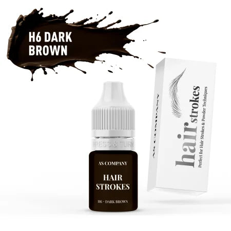 AS Company H6 Dark Brown brow pigment 6ml for hairstroke PMU