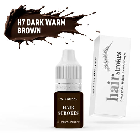 AS Company H7 Dark Warm Brown brow pigment 6ml for hairstroke PMU