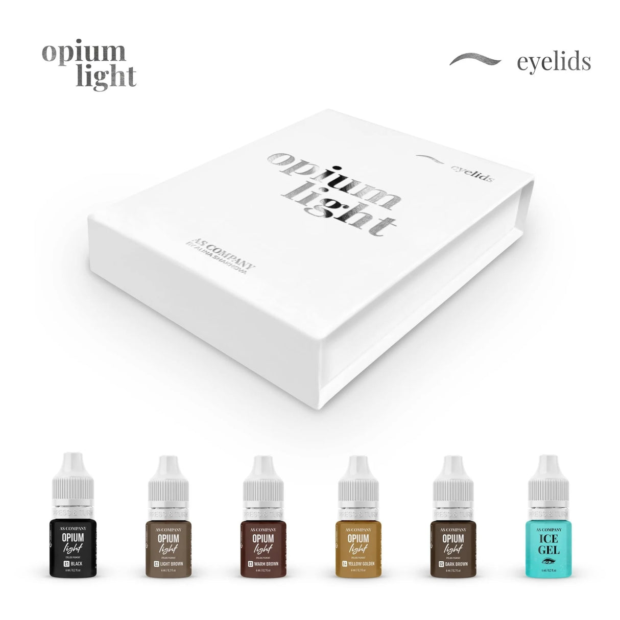 Conjunto de Pálpebras Híbrido AS COMPANY (Opium Light) 6pcs/6ml