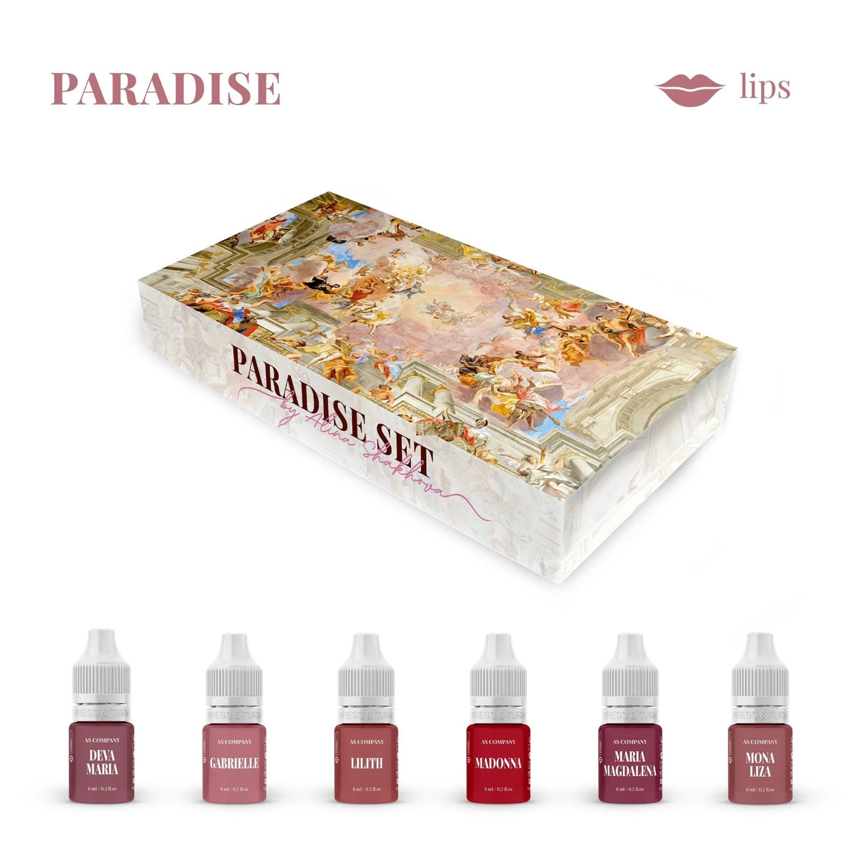CONJUNTO DE LÁBIOS - PARAÍSO POR ALINA SHAKHOVA 6 pcs / 6 ml