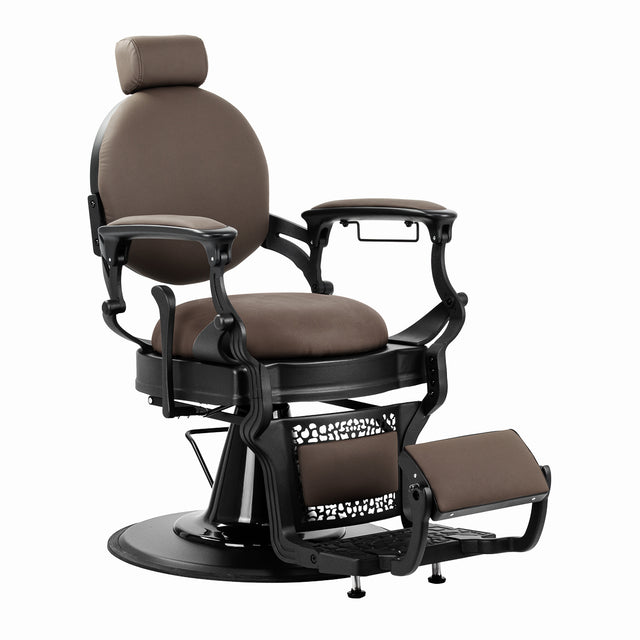 Barber chair Gabbiano Niccolo brown buttonless - BVShop