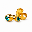 Caflon Blu Piercing Earrings Mini Blue Zircon 3 mm (24ct Gold Plated)