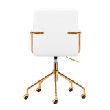 Cosmetic chair QS-OF211G gold white - BVShop
