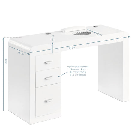 Cosmetic desk 312 white right - BVShop