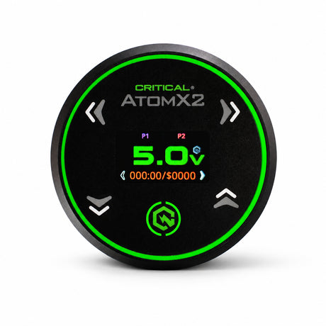Critical Tattoo Atom X2 Fonte De Alimentação Preta — vista frontal