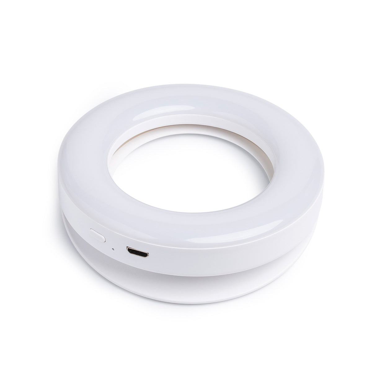 PhiAcademy PhiLuminate Clip-On LED Ring Light — ring light side view and charging port