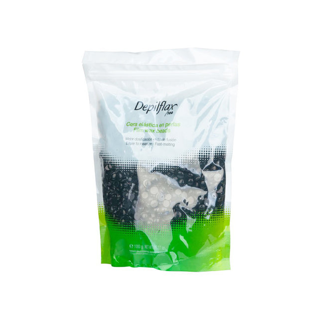 Depilflax 100 flexible depilatory wax with a low melting point pearl negra black 1000g - BVShop