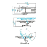 Electric cosmetic chair azzurro 708as pedi 3 strong Gray - BVShop