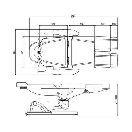 Electric cosmetic chair azzurro 869as pedi 5 motor rotary white - BVShop