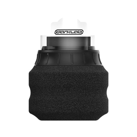 FK Irons Ergo Shield Grip 60mm disposable foam tattoo grip in black, shown in a box of 24 grips for tattoo machines.