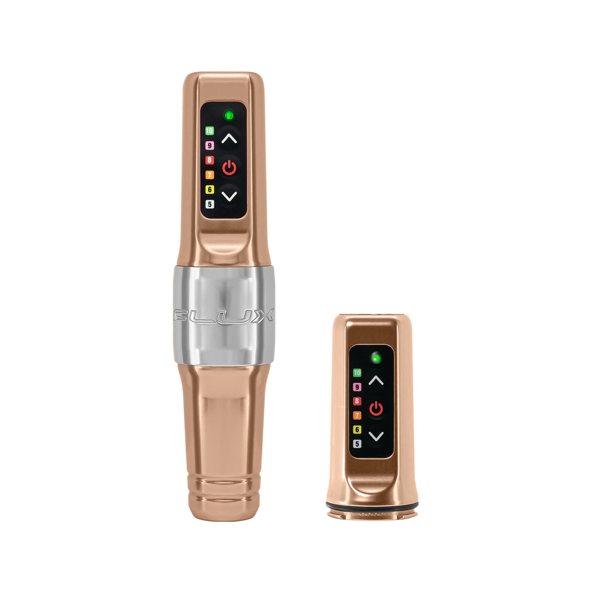 Microbeau Flux Mini Dourado Champanhe com Máquina Mini PowerBolt para Tatuagem e PMU