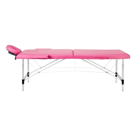 Folding massage table aluminum Activ Fizjo comfort 2 segment pink - BVShop
