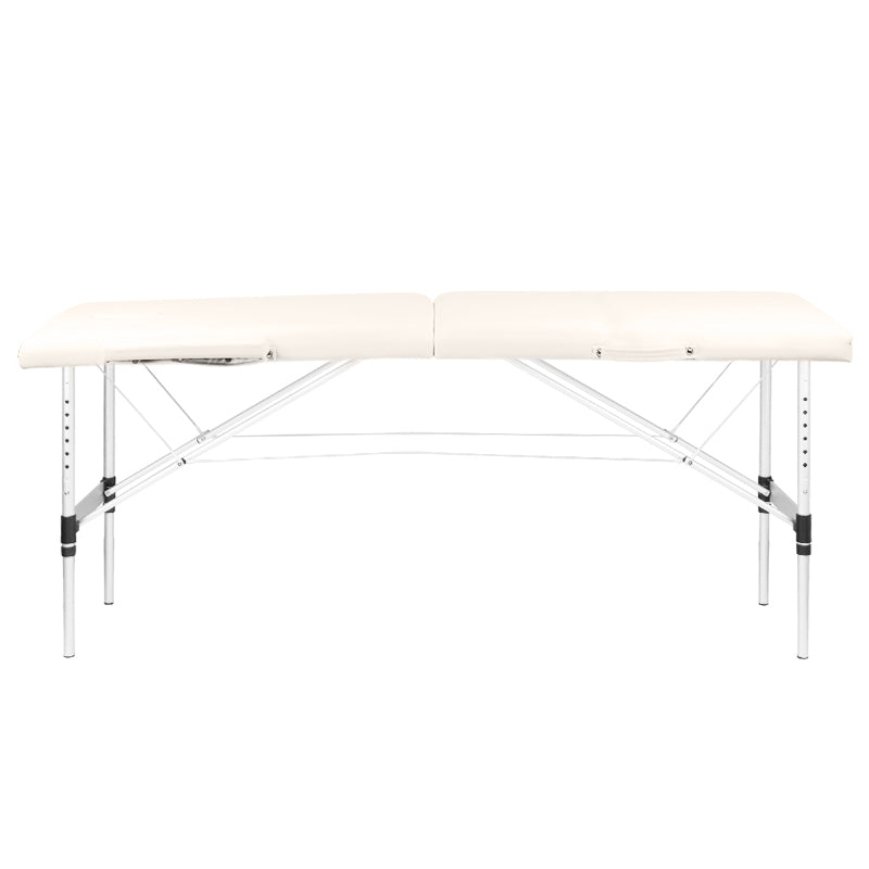 Folding massage table, aluminum comfort, 2-section cream - BVShop