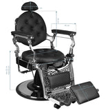 Gabbiano Barber Chair Giulio silver black - BVShop