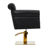 Gabbiano Berlin hairdressing chair, black and gold - BVShop