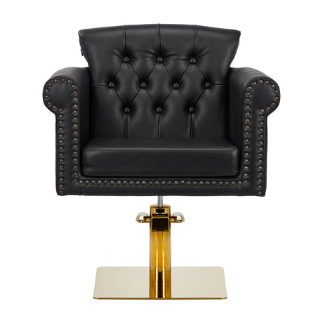Gabbiano Berlin hairdressing chair, black and gold - BVShop