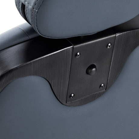 Gabbiano Francesco barber chair in graphite with brushed black frame - BVShop