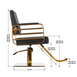 GABBIANO HAIRDRESSING CHAIR AVILA BLACK GOLD - BVShop