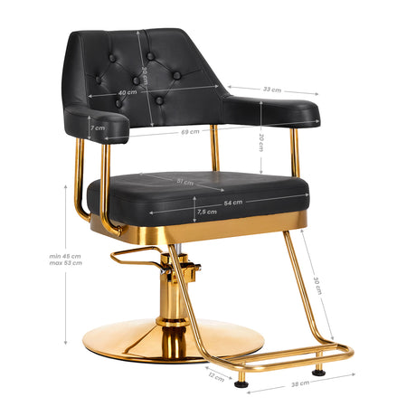 Gabbiano hairdressing chair Granda gold black - BVShop