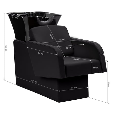 Gabbiano hairdressing wash unit Elda Black - BVShop