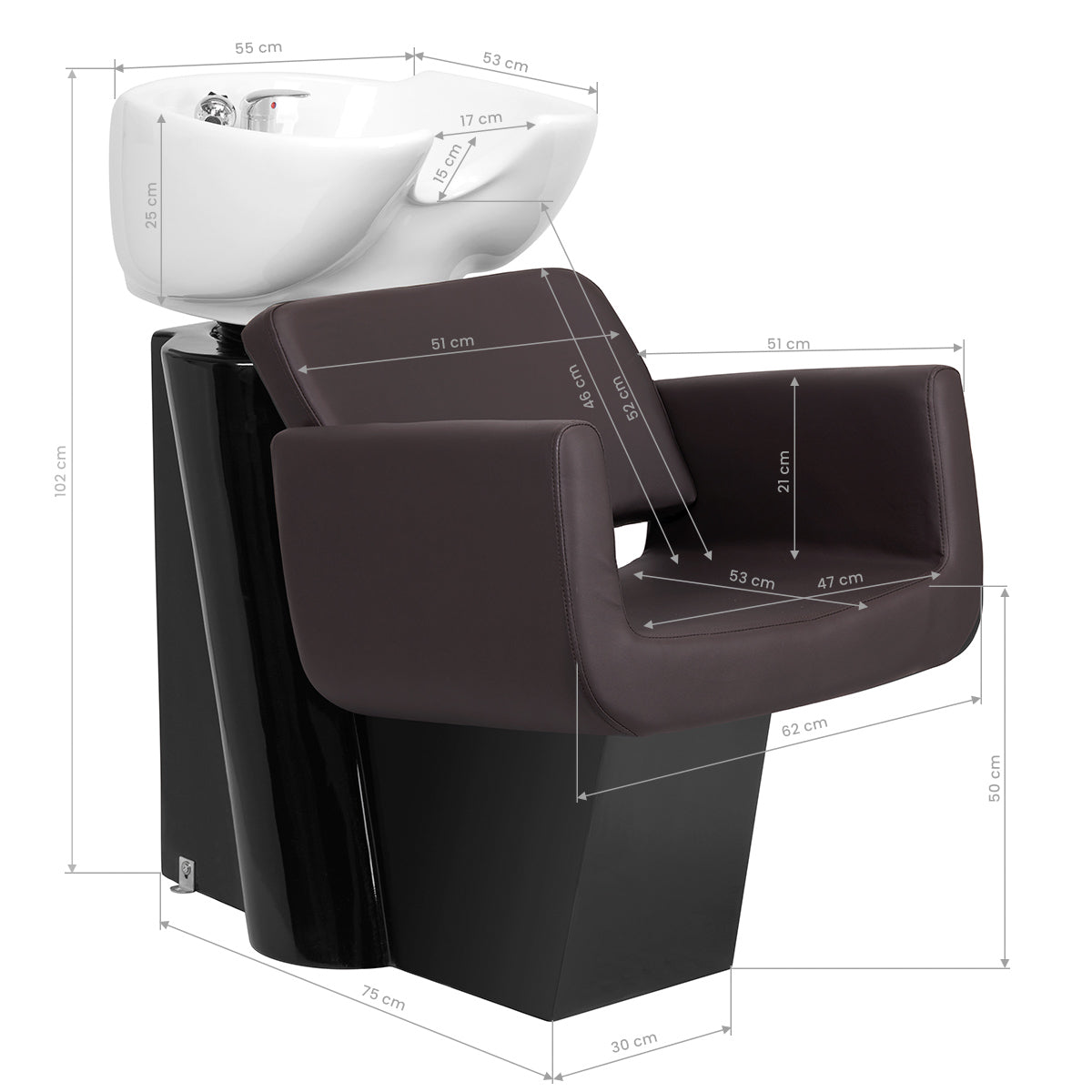 Gabbiano Helsinki's hairdressing wash unit brown - BVShop