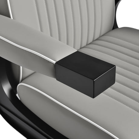 Gabbiano Levi barber chair with black frame gray without stitching at the back - BVShop