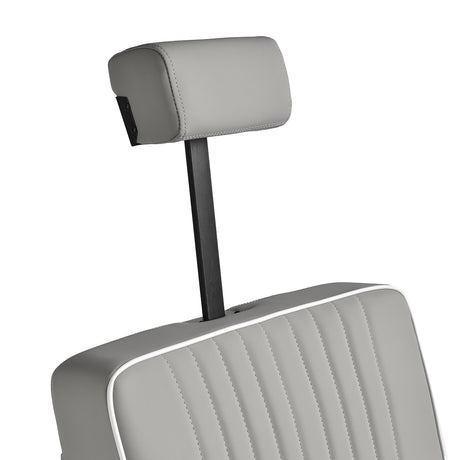 Gabbiano Levi barber chair with black frame gray without stitching at the back - BVShop