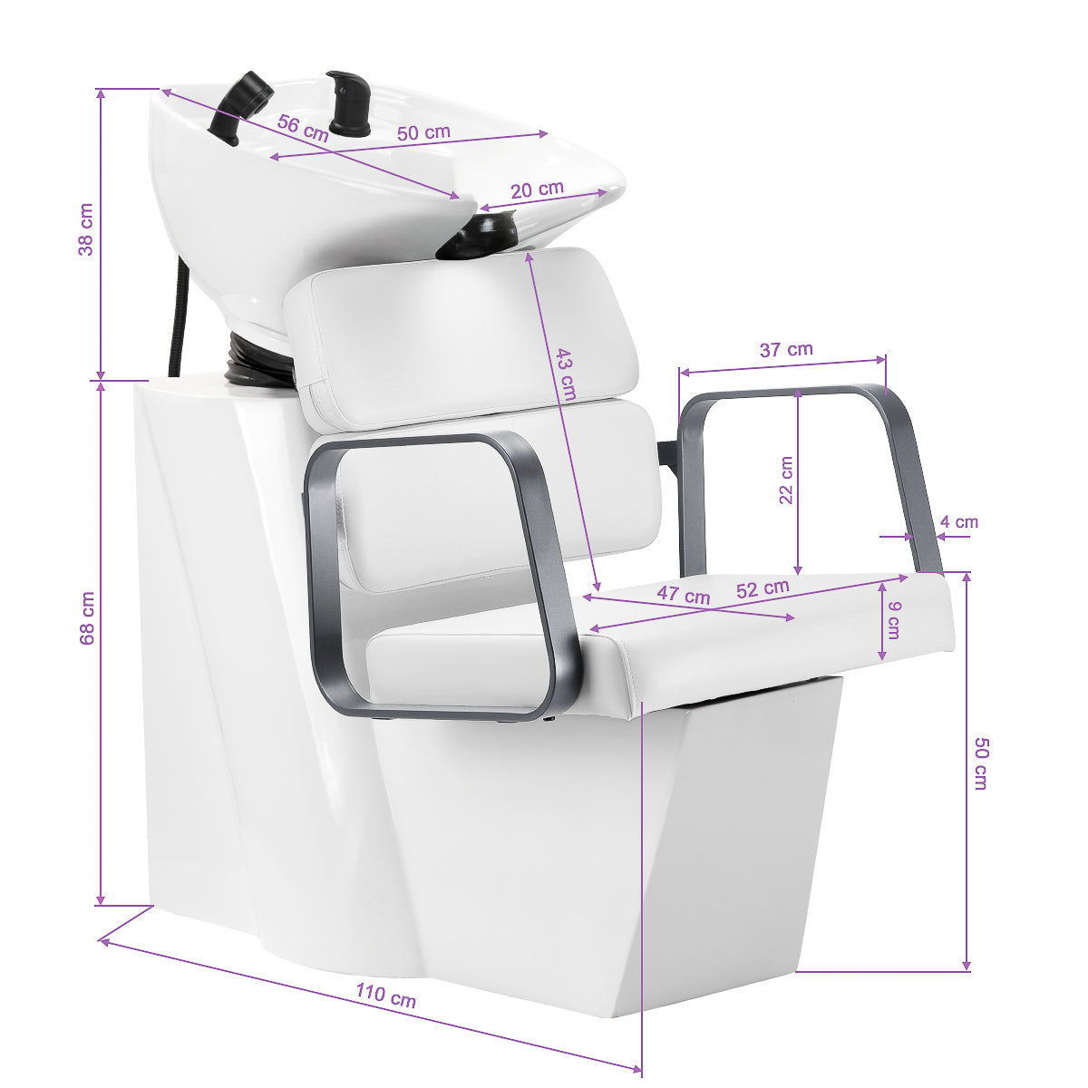 Gabbiano Porto hair wash unit gray white - BVShop