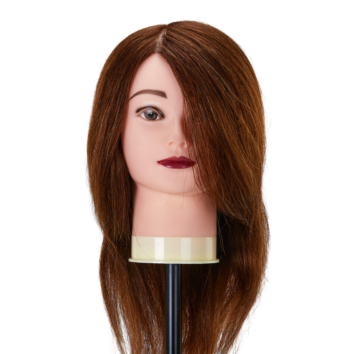 Gabbiano WZ1 hairdressing training head, natural hair, color 4#, length 16" - BVShop