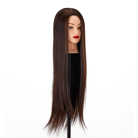 Gabbiano WZ2 hairdressing training head, synthetic hair, color 4#, length 24" - BVShop