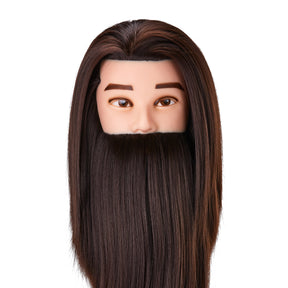 Gabbiano WZ4 training head with beard, synthetic hair, color 4#, length 8"+6" - BVShop