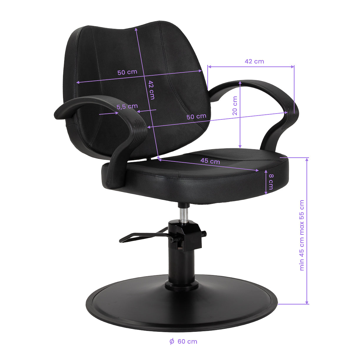 Hair System hairdressing chair A055B black - BVShop