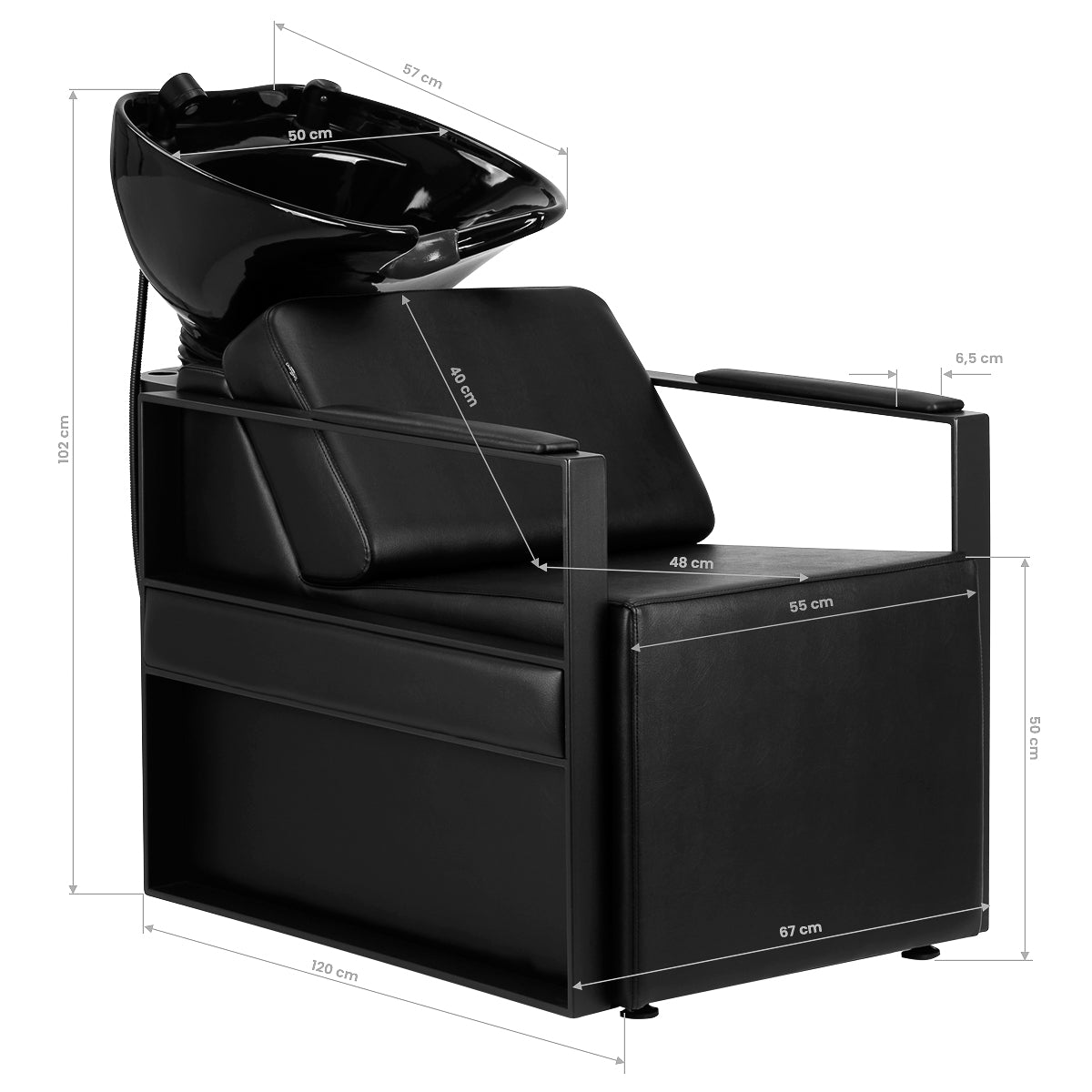 Hairdressing Wash Unit Modena Black - BVShop