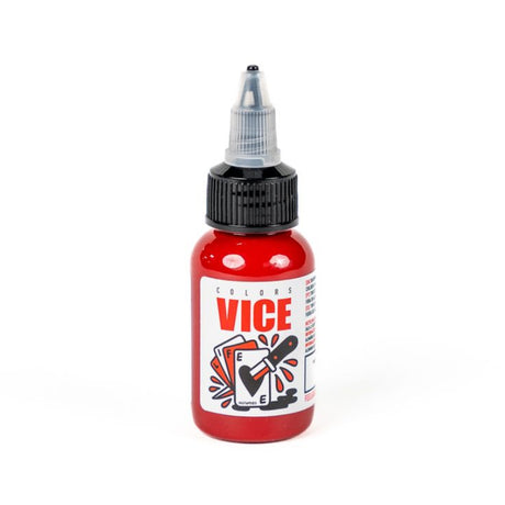 Bottle of Vice Colors Bleeding Red 30ml fabric dye with red liquid visible in the container.