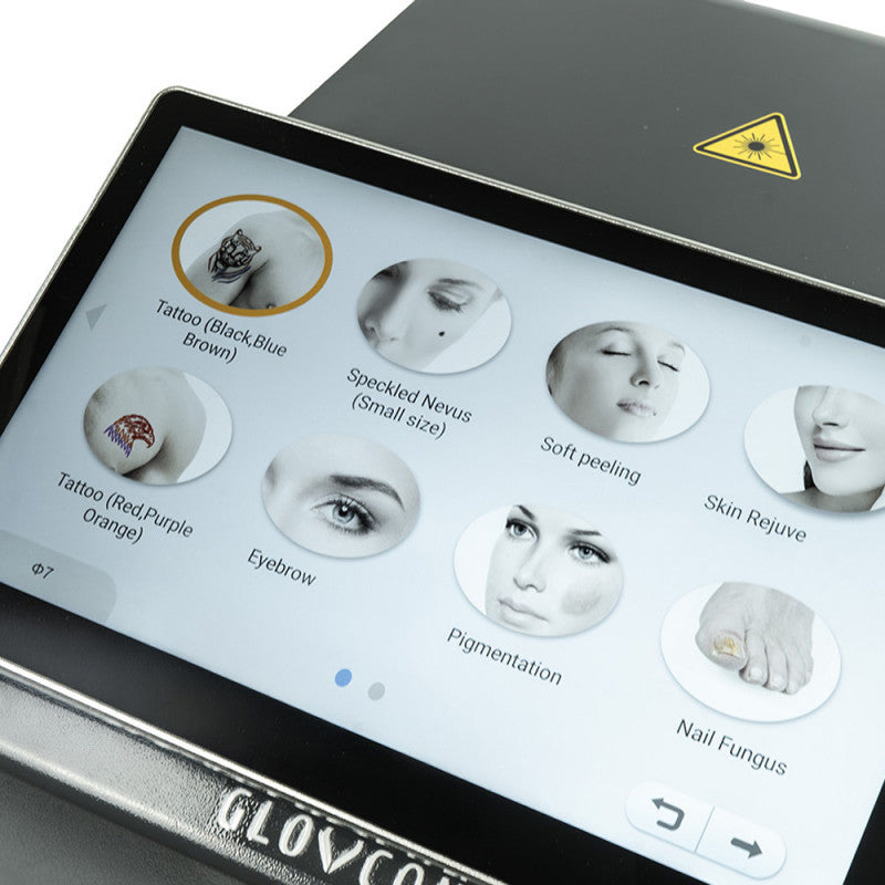Sistema laser portátil GLOVCON MED para remover pigmento de tatuagem e PMU