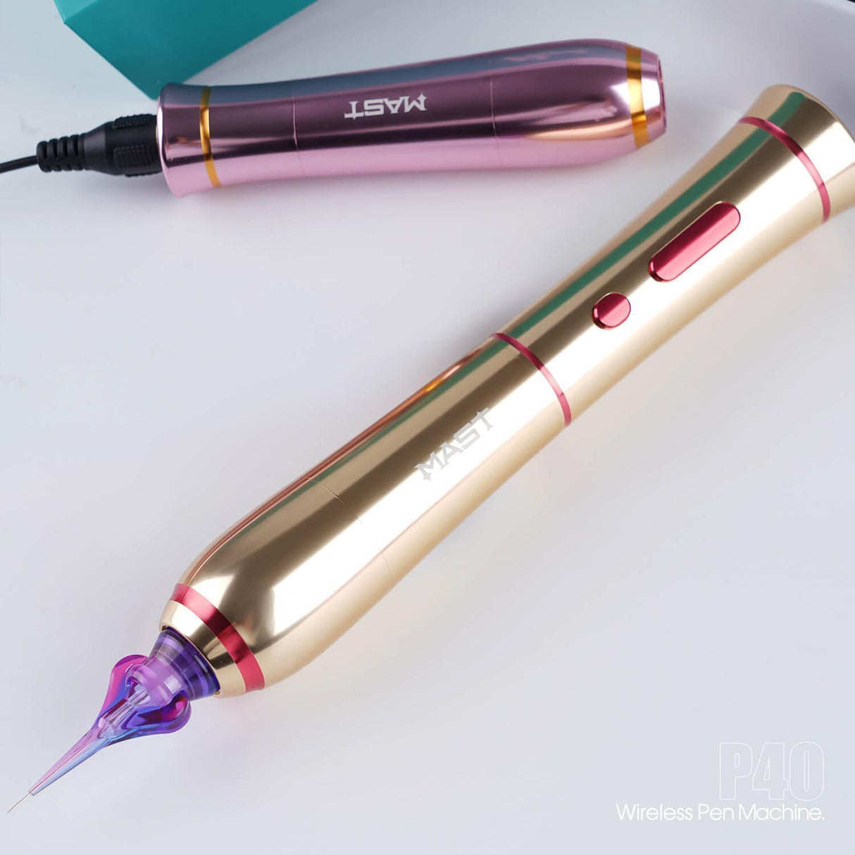 Mast P40 Wireless Tattoo Pen And PMU Machine Pink - BVShop
