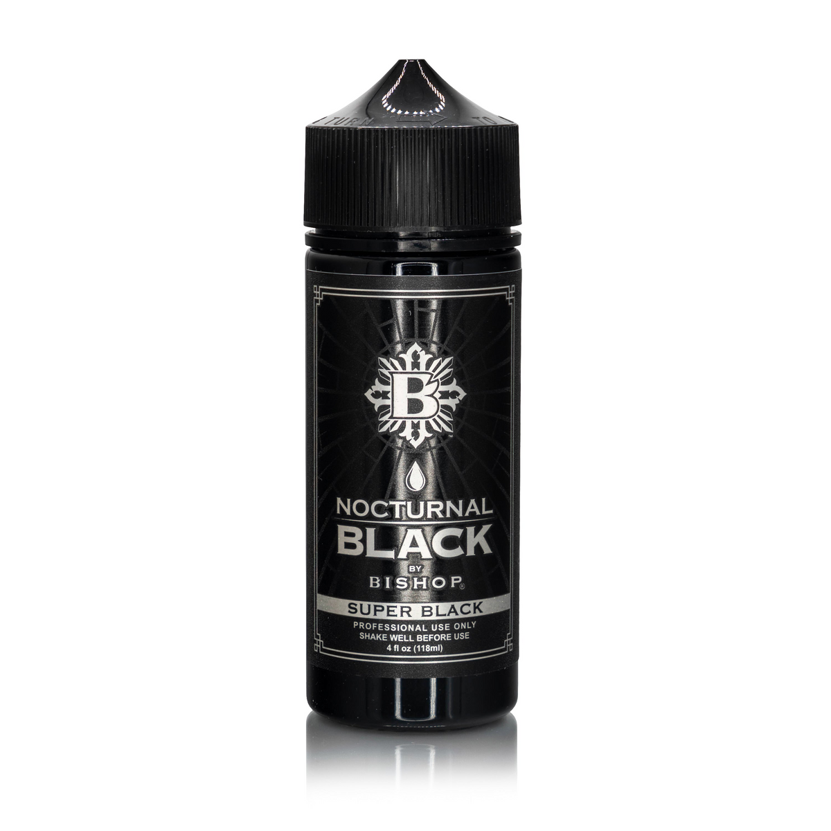 Nocturnal By Bishop Super Black 118ml — frasco sobre fundo branco