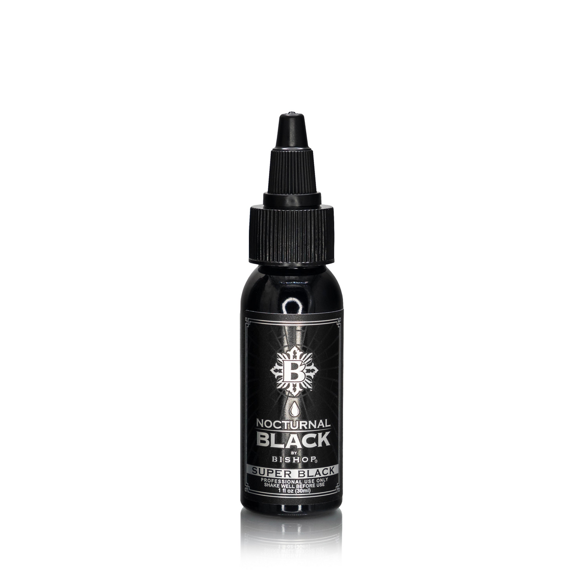 Nocturnal By Bishop Super Black 30ml — frasco sobre fundo branco