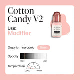 Perma Blend LUXE Cotton Candy V2 15ml ink bottle with pink and white labeling for cosmetic tattooing.