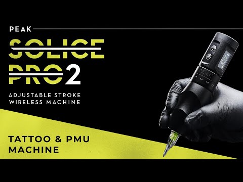 Peak Solice Pro V2 Máquina Sem Fios para Tatuagem e PMU Prateado Fosco