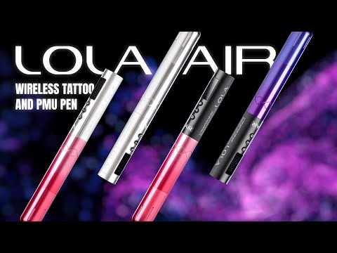 EZ Lola Air Caneta Sem Fios para Tatuagem e PMU Preto Power - Gradiente Rosa