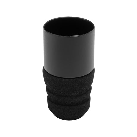 FK Irons Flux Slim disposable foam grip, 28mm diameter, shown in black, designed for comfortable tattoo machine handling.
