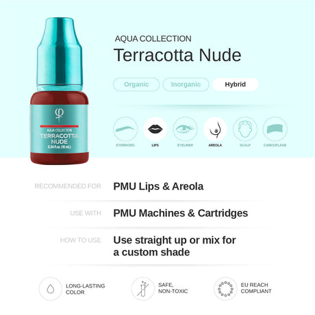 PhiAcademy PMU Aqua Terracotta Nude Pigment 10ml – pigment shade and product information
