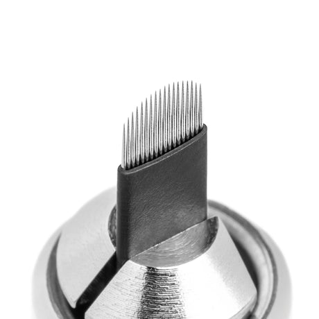 Set of 50 The Perma Microblading Blades U18 0.18mm for precise eyebrow microblading and detailing.