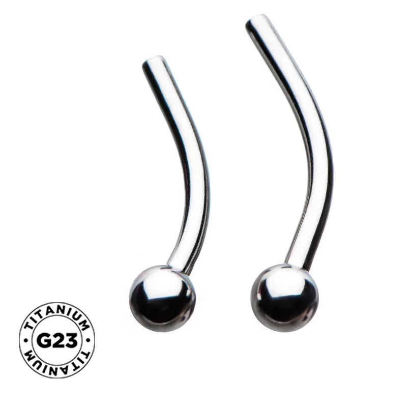 Labret Curvo de Titânio Push In