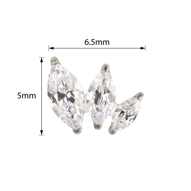 Anel de Titânio com Arranjo Marquise