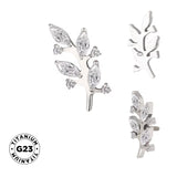 Anel de Titânio em Forma de Ramo