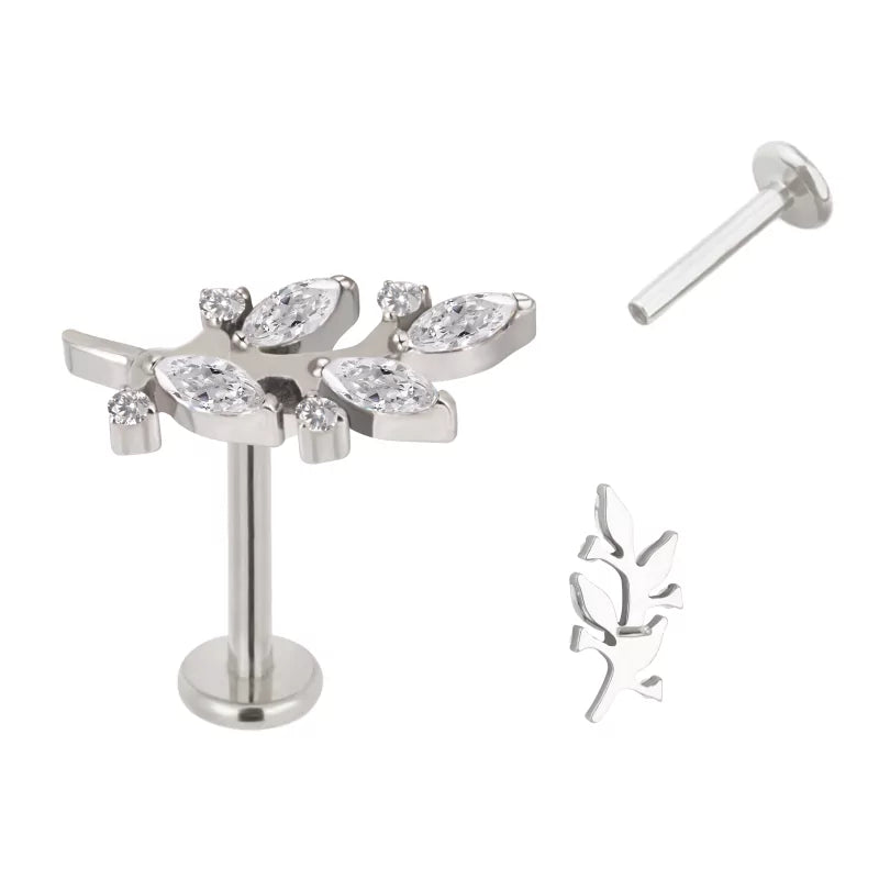 Anel de Titânio em Forma de Ramo